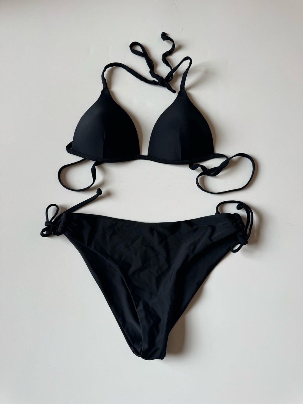 Black Triangle Tie-Side Bikini Set